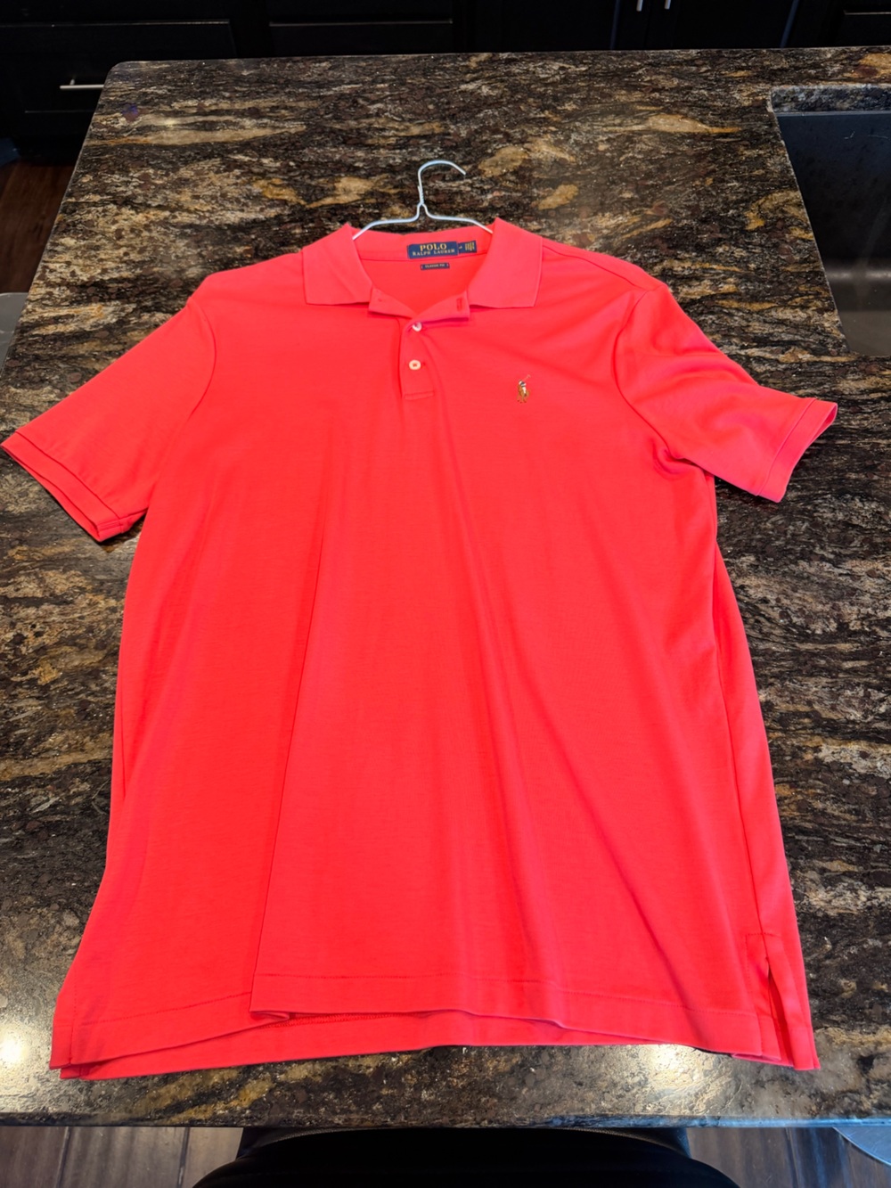 Polo by Ralph Lauren Bright Coral Polo Shirt with Embroidered Pony Classic Fit M